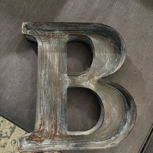 Rustic Wooden Letter B Decor